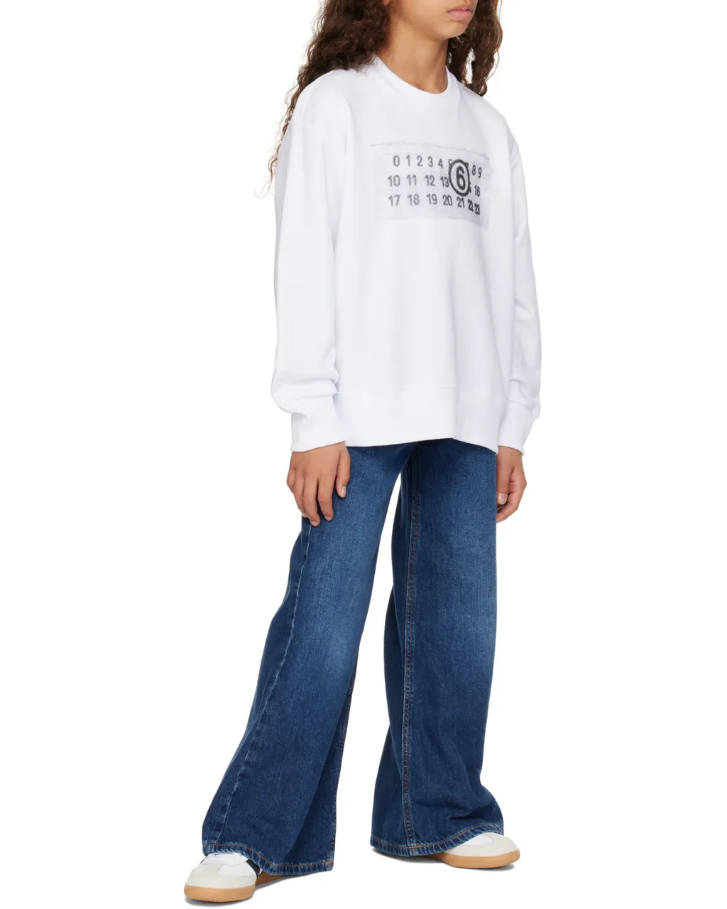 Numbers-Printed Crewneck Sweatshirt