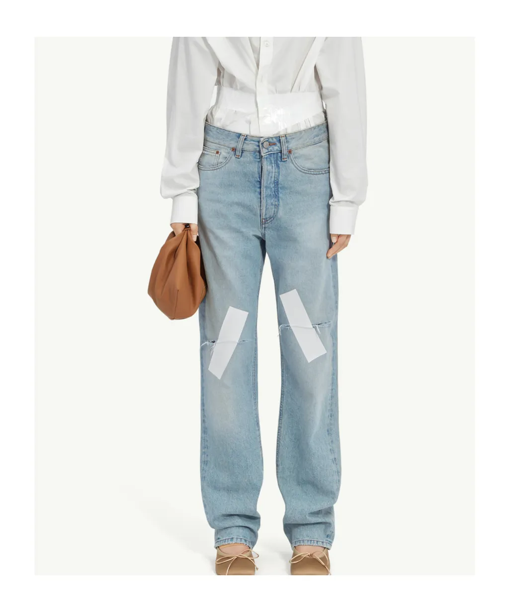 Distressed Taped Jeans