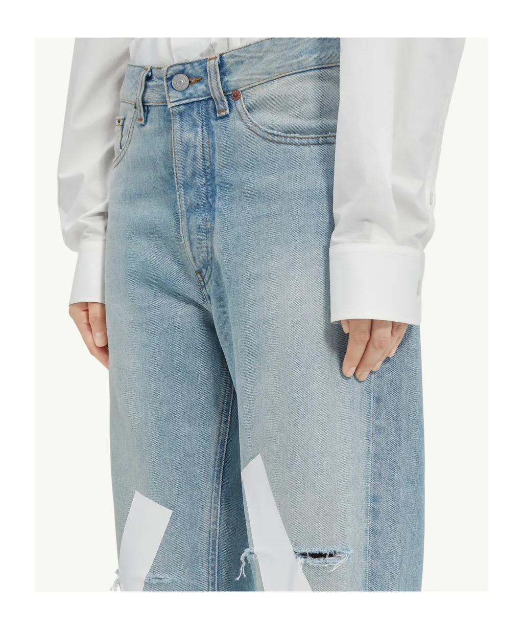 Distressed Taped Jeans