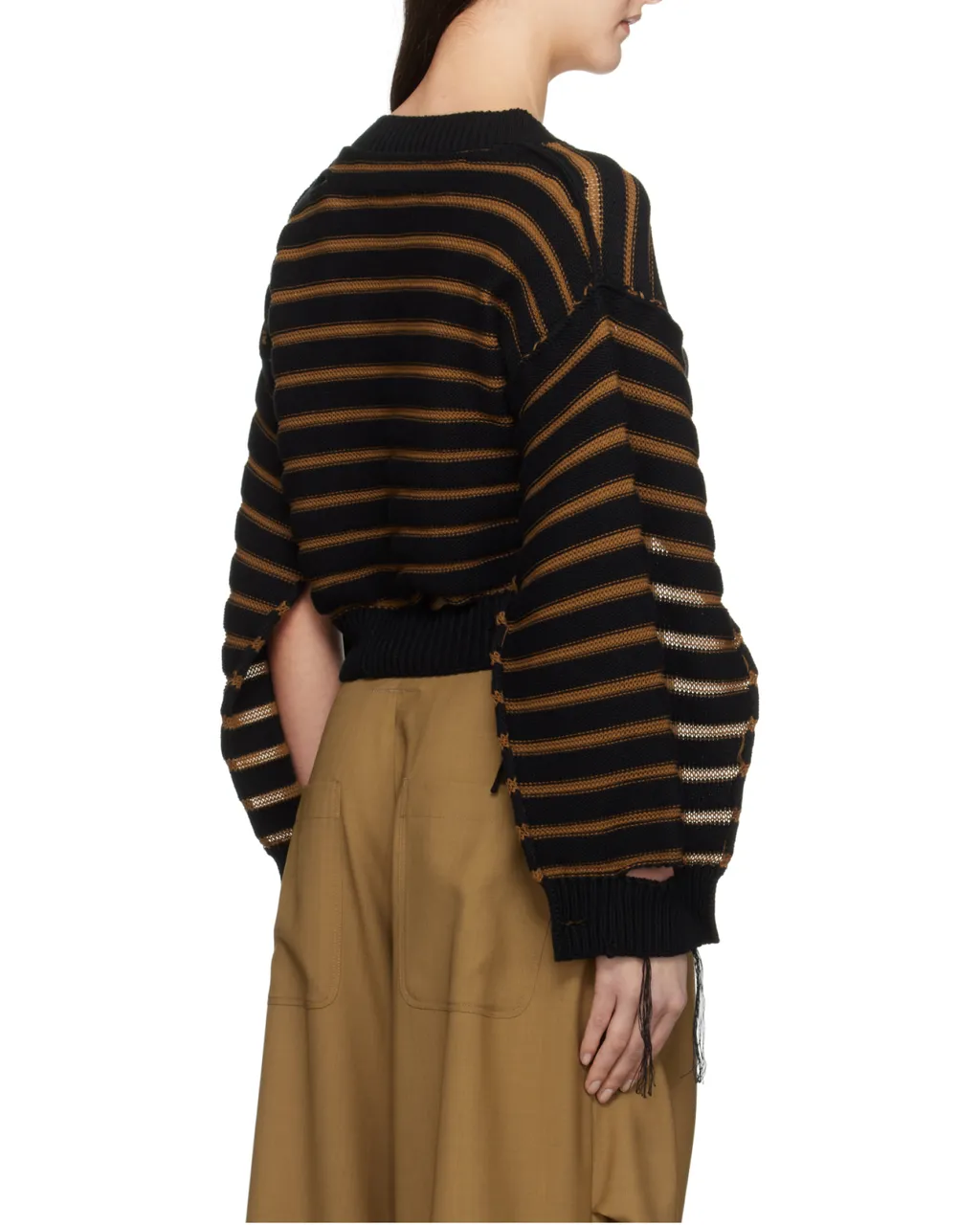 Striped Cotton Knit Cardigan