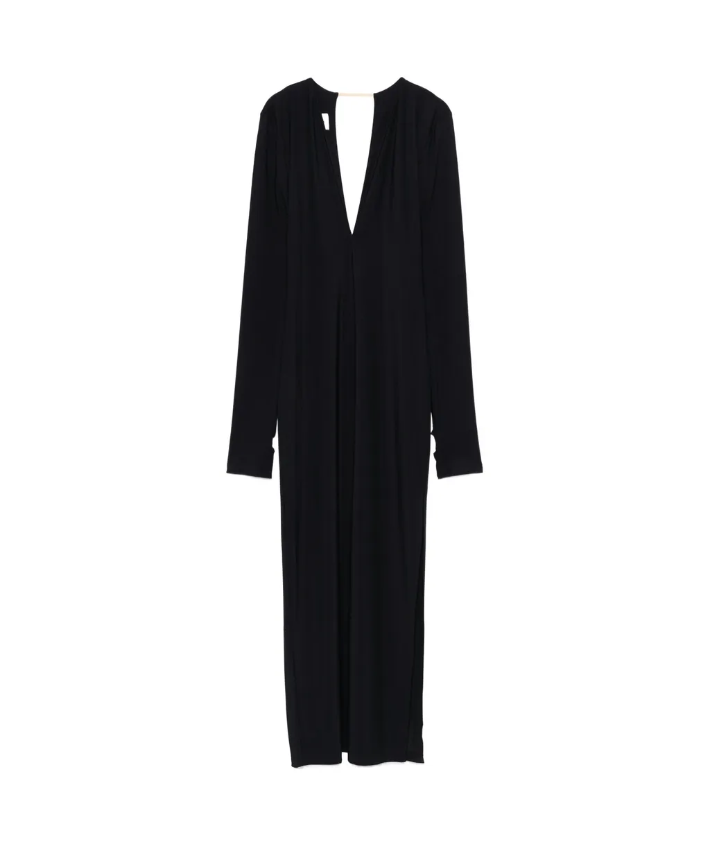 V-Neck Long-Sleeved Dress