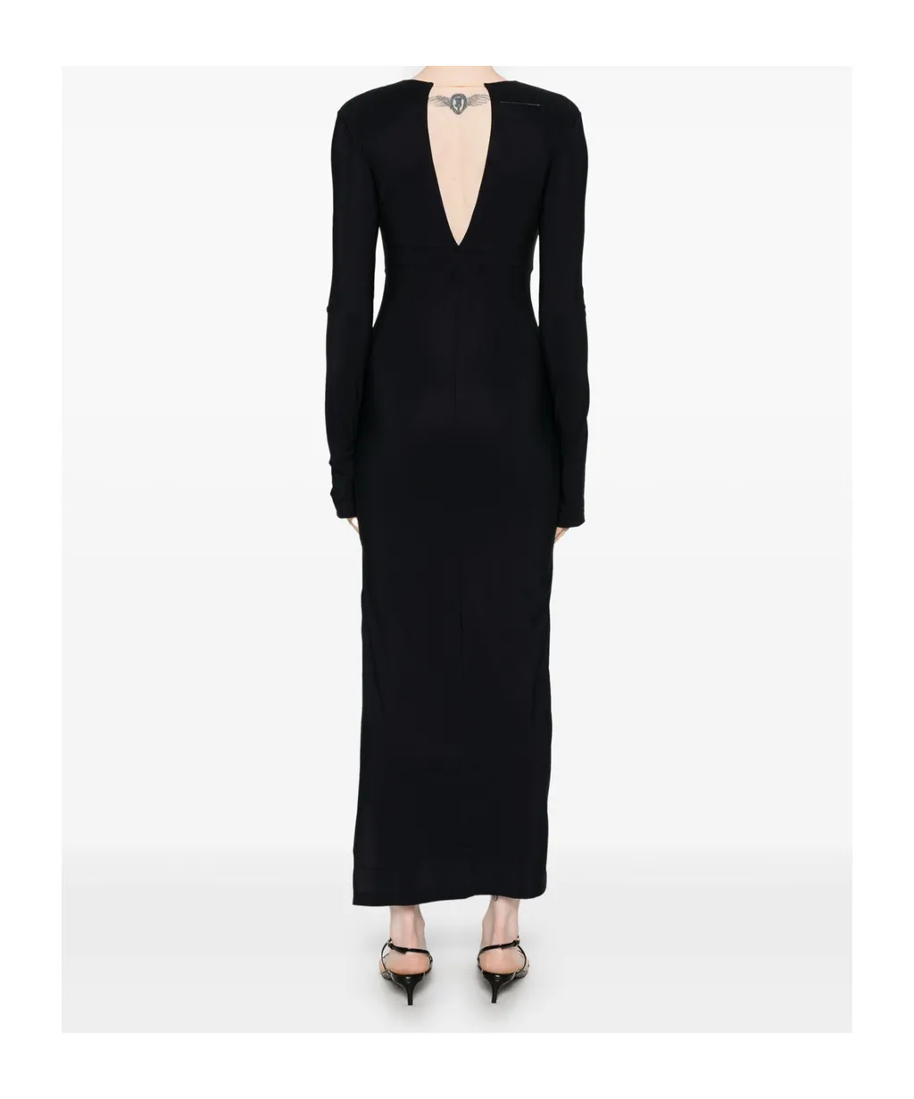 V-Neck Long-Sleeved Dress