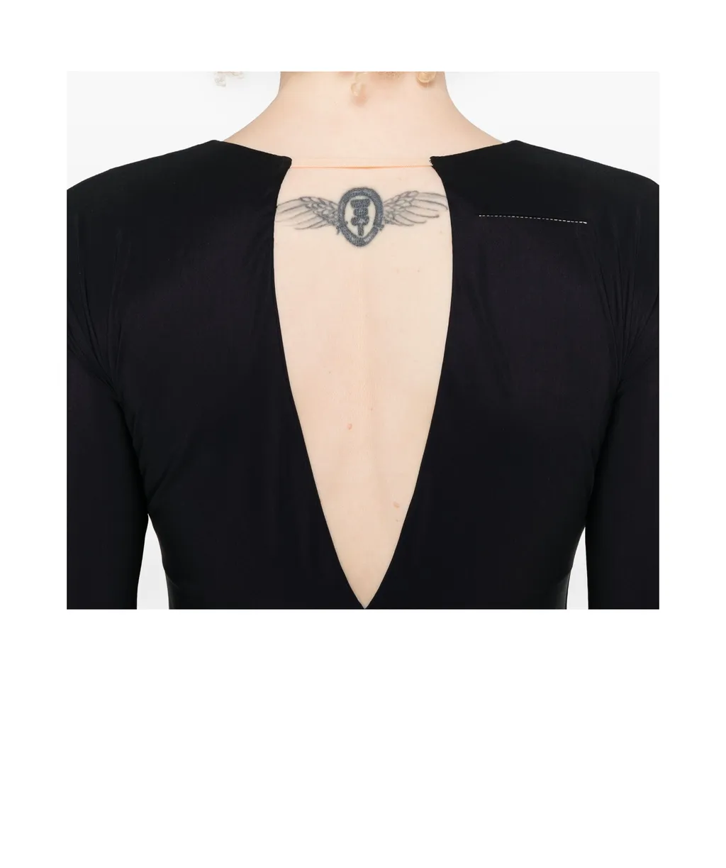 V-Neck Long-Sleeved Dress