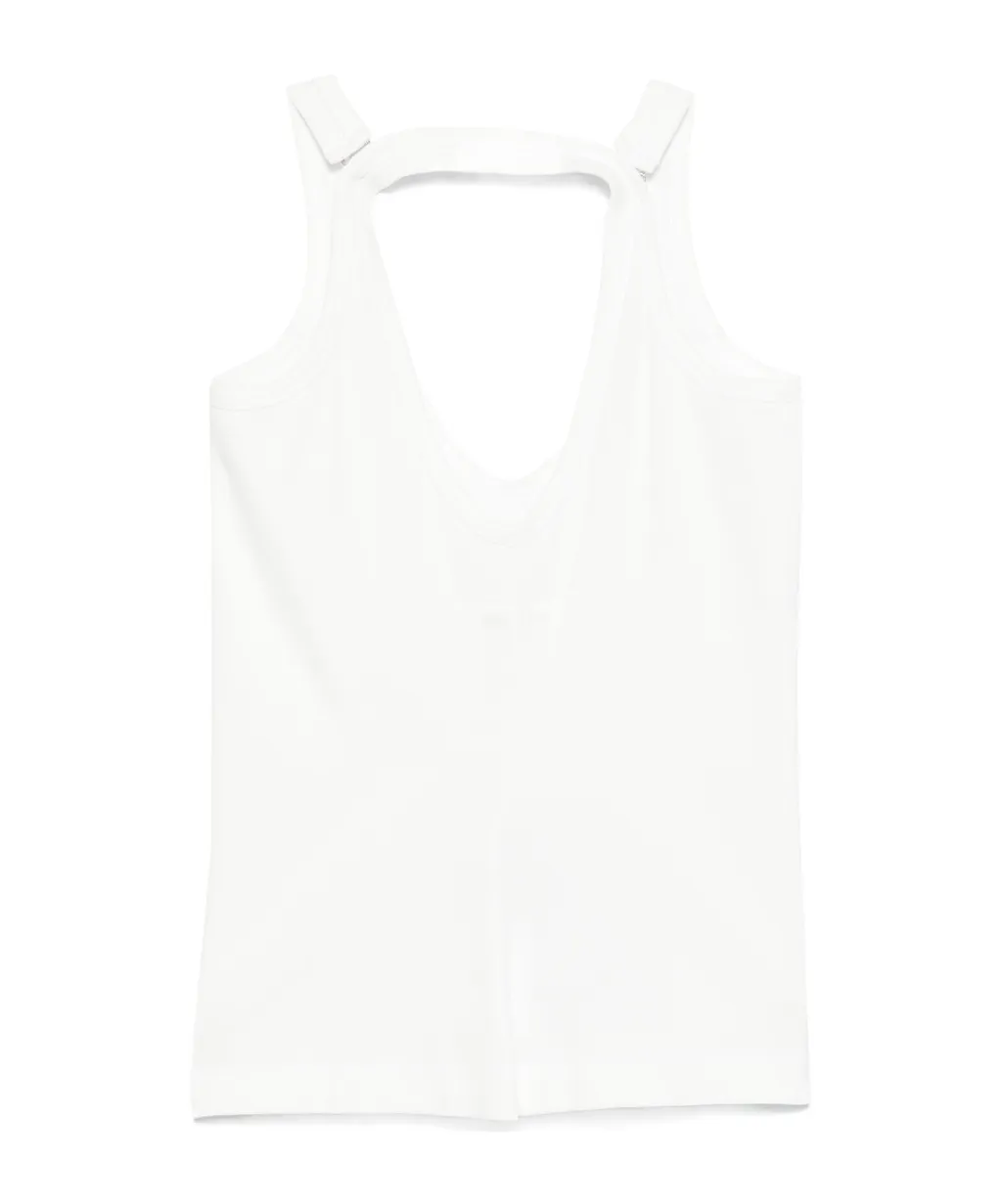 Strap-Detailed Open-Back Tank Top