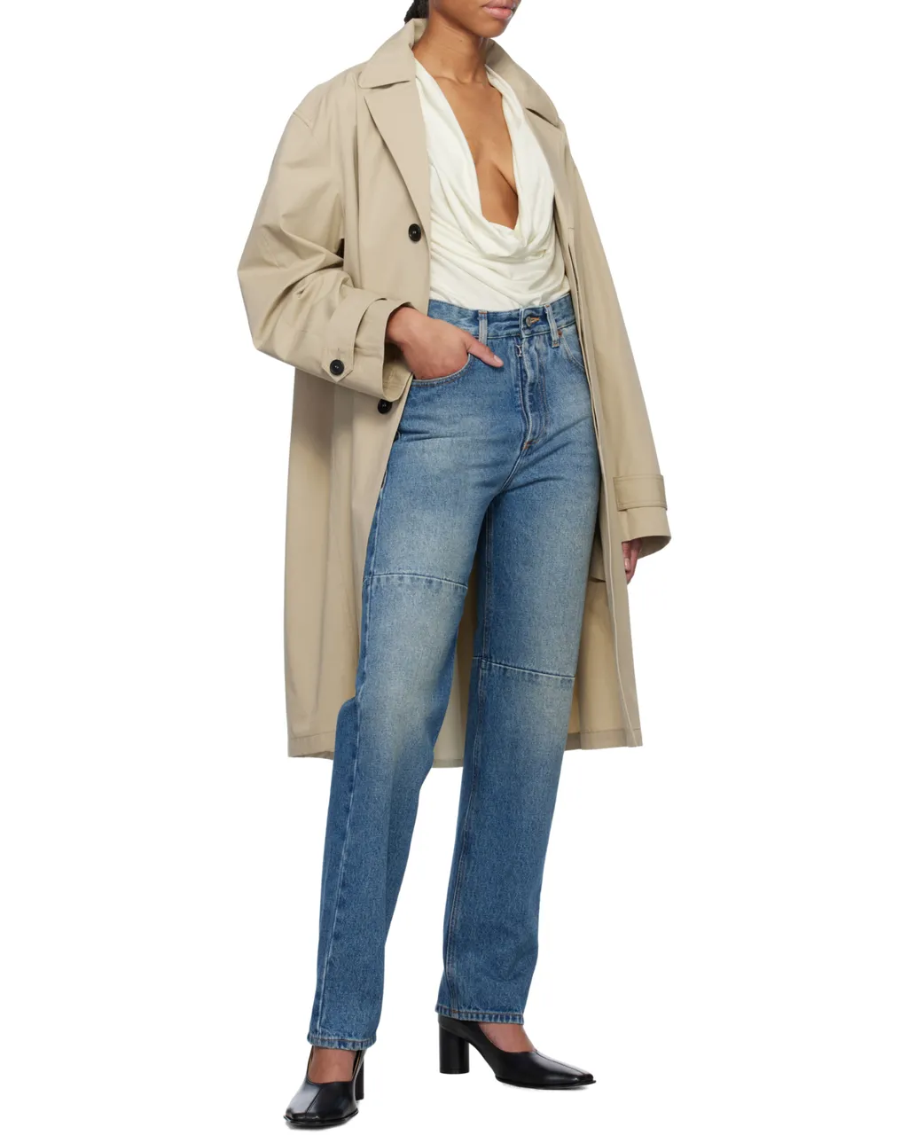Curved Hem Coat