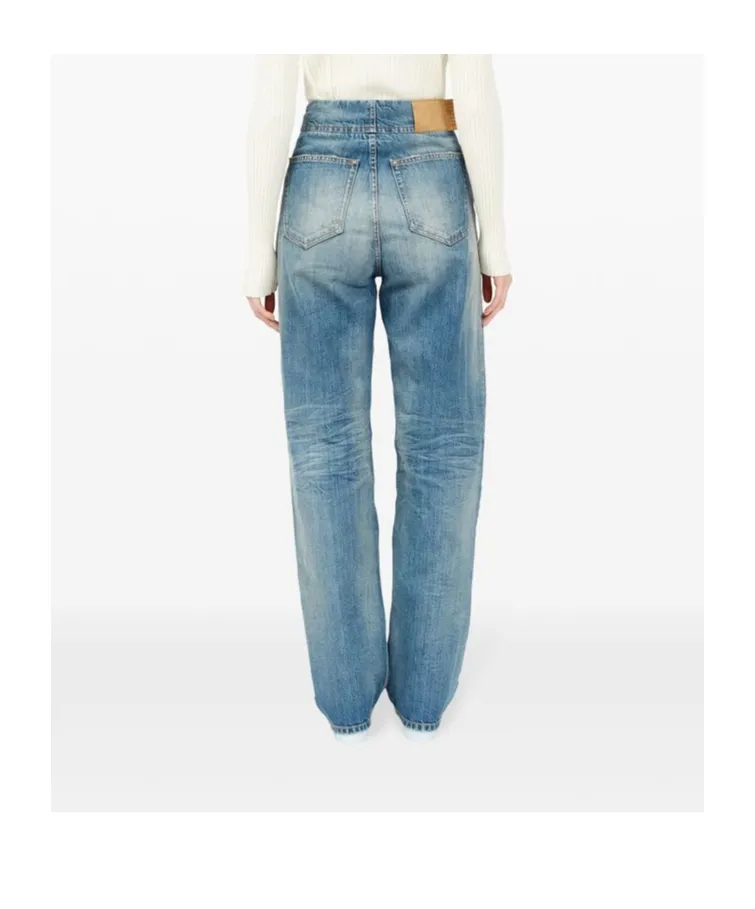 Distressed Washed Denim Jeans
