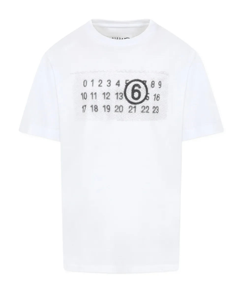 Numbers-Printed Crewneck T-Shirt
