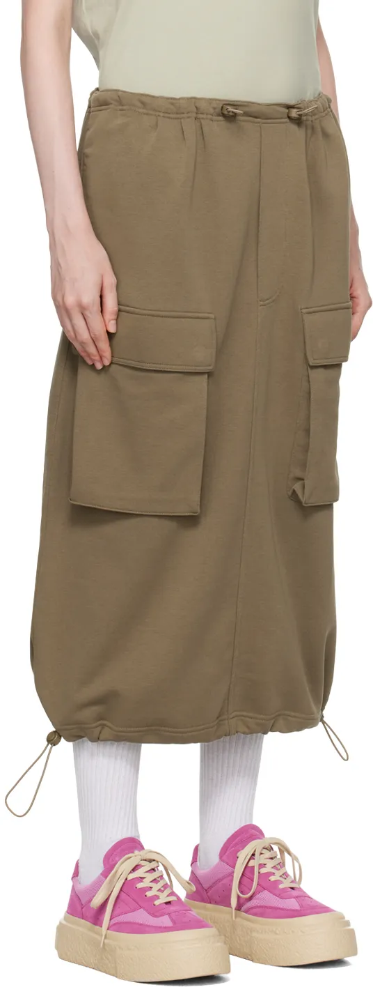 Drawstring High Waist Midi Skirt