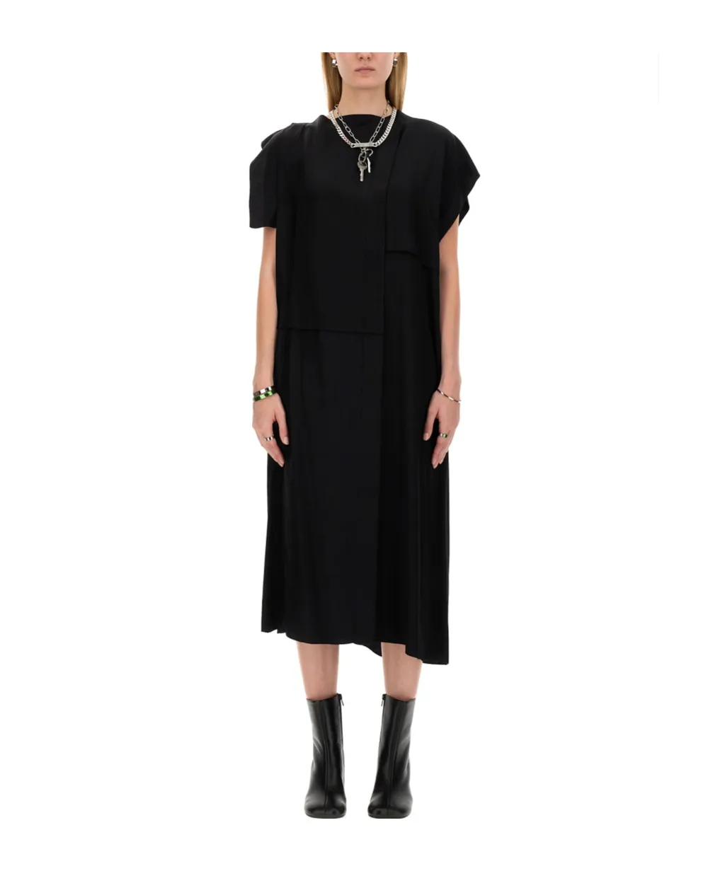 Single-Sleeved Crewneck Maxi Dress