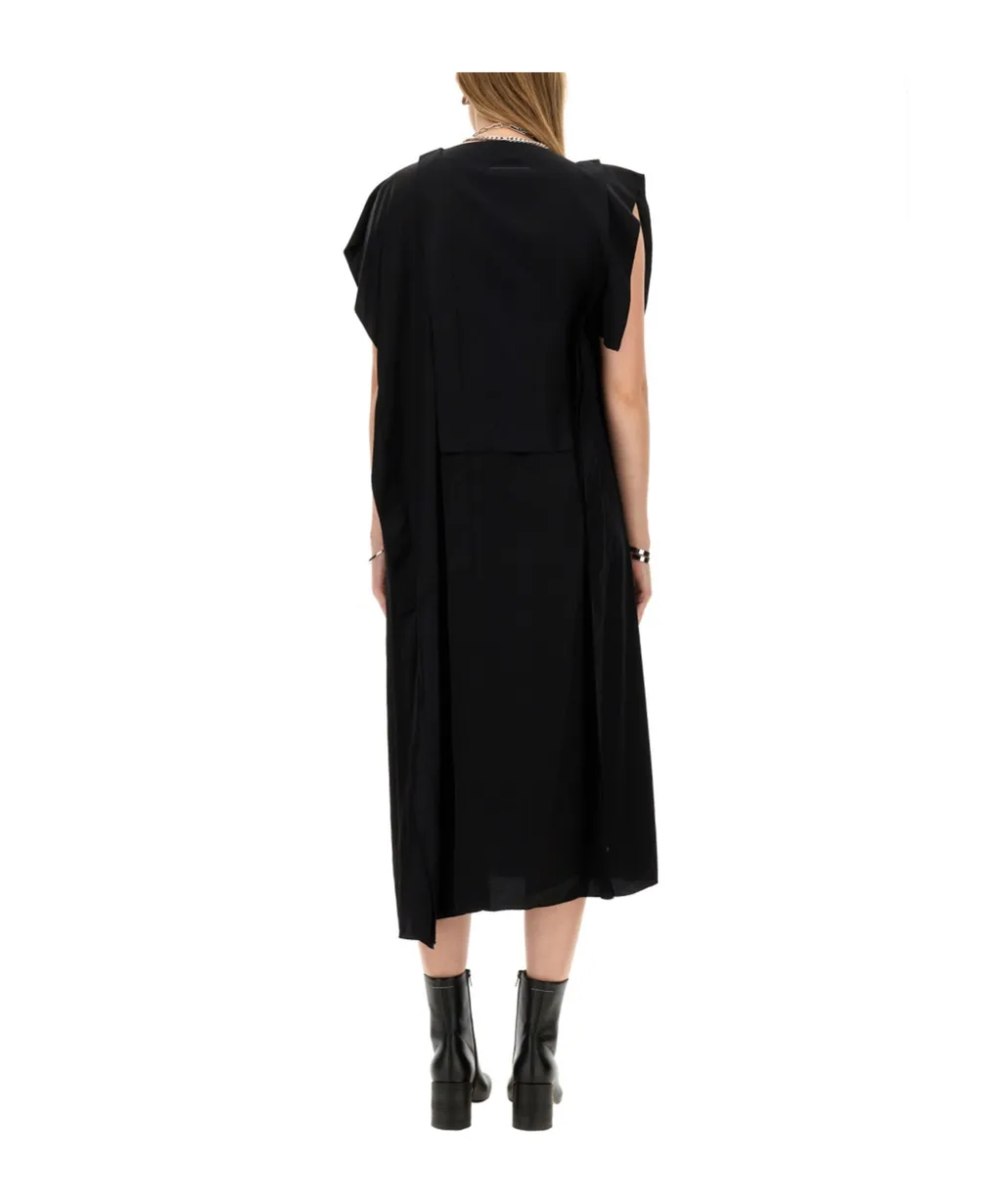 Single-Sleeved Crewneck Maxi Dress