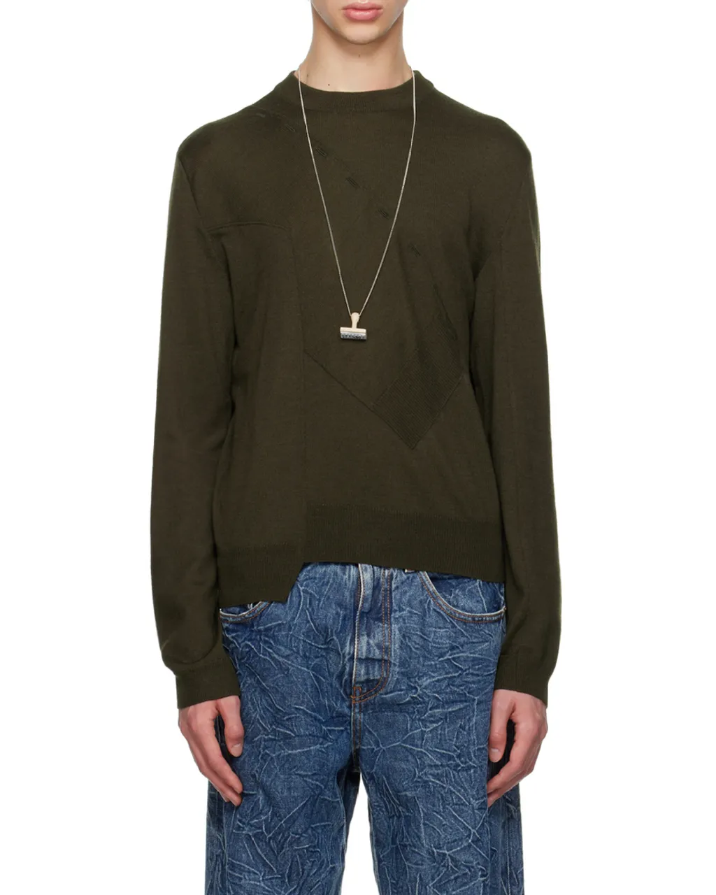Panelled Asymmetric Hem Jumper