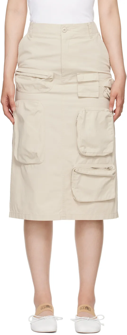 Single Stitch-Logo Midi Cargo Skirt