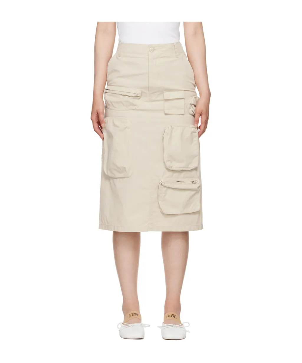 Single Stitch-Logo Midi Cargo Skirt