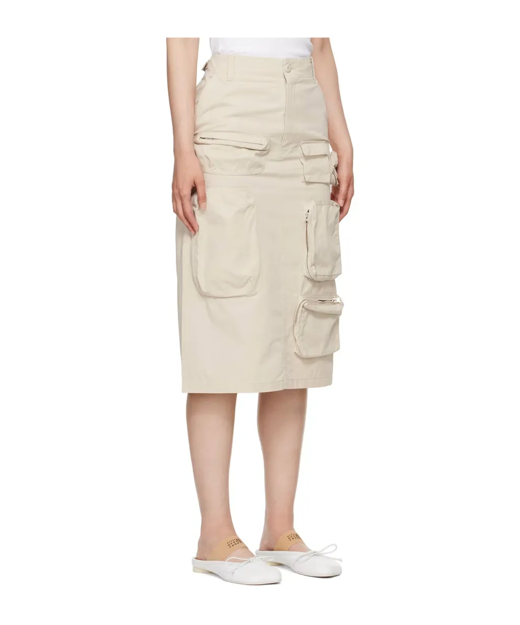 Single Stitch-Logo Midi Cargo Skirt