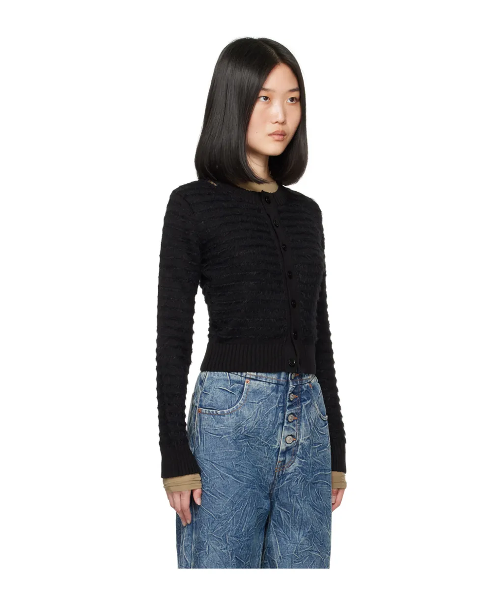Rough Knitted Long-Sleeved Cardigan