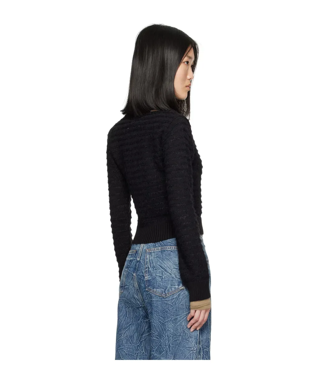 Rough Knitted Long-Sleeved Cardigan