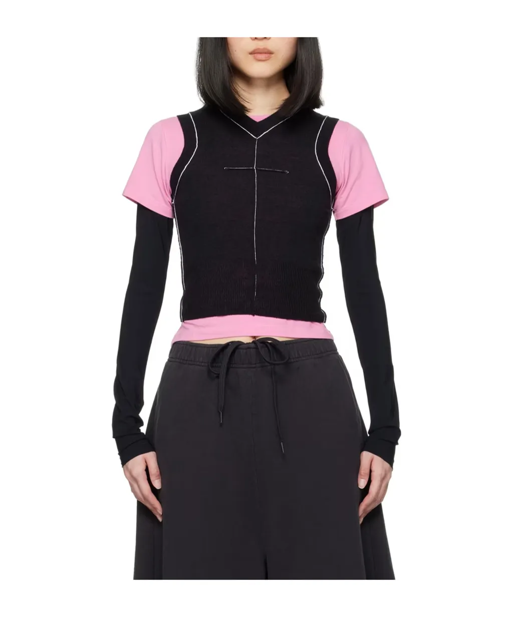 Piped Knit Top