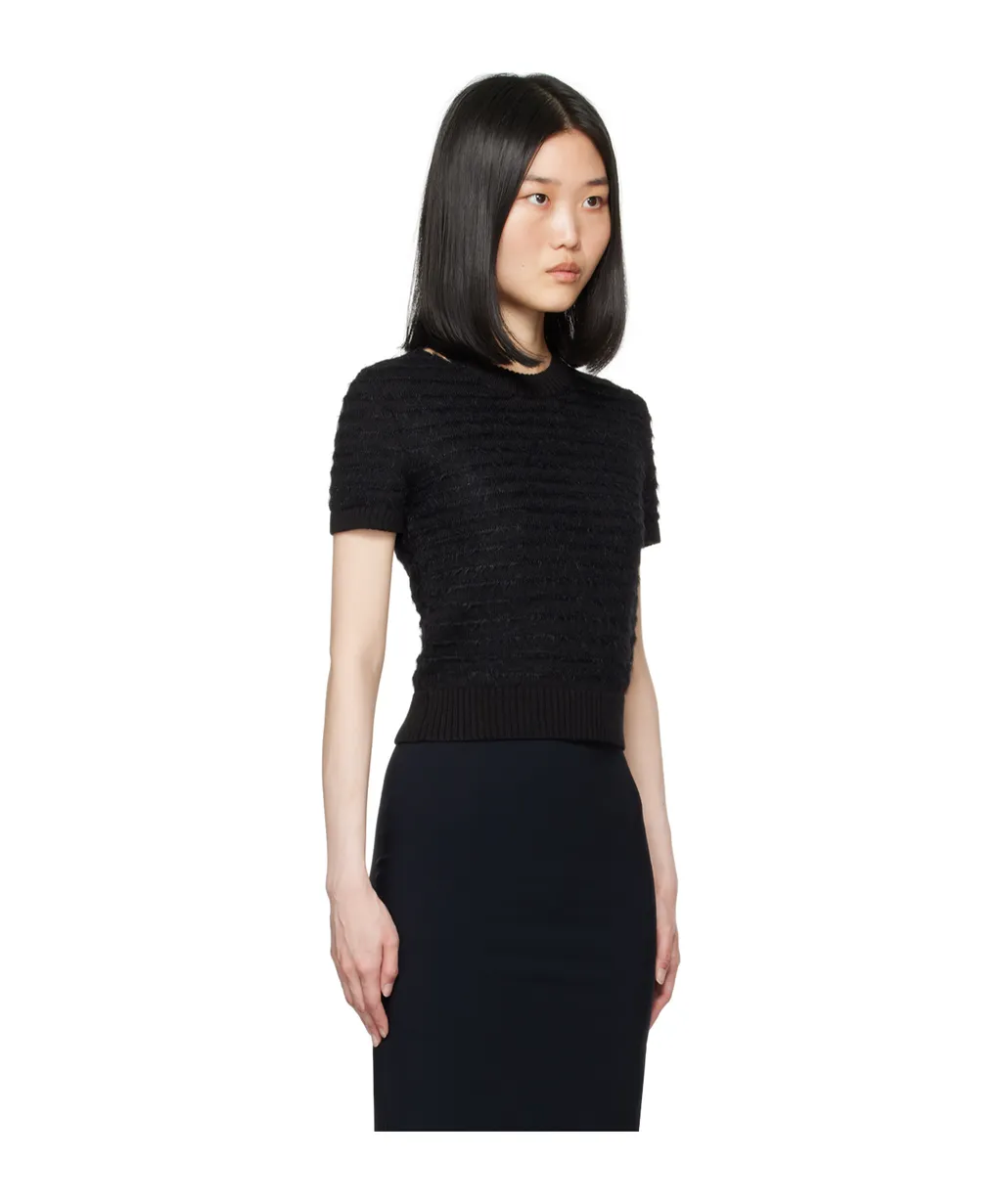 Rough Knitted Short-Sleeved Sweater