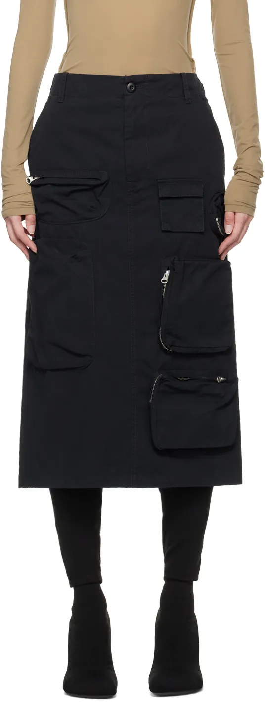 Single Stitch-Logo Midi Cargo Skirt