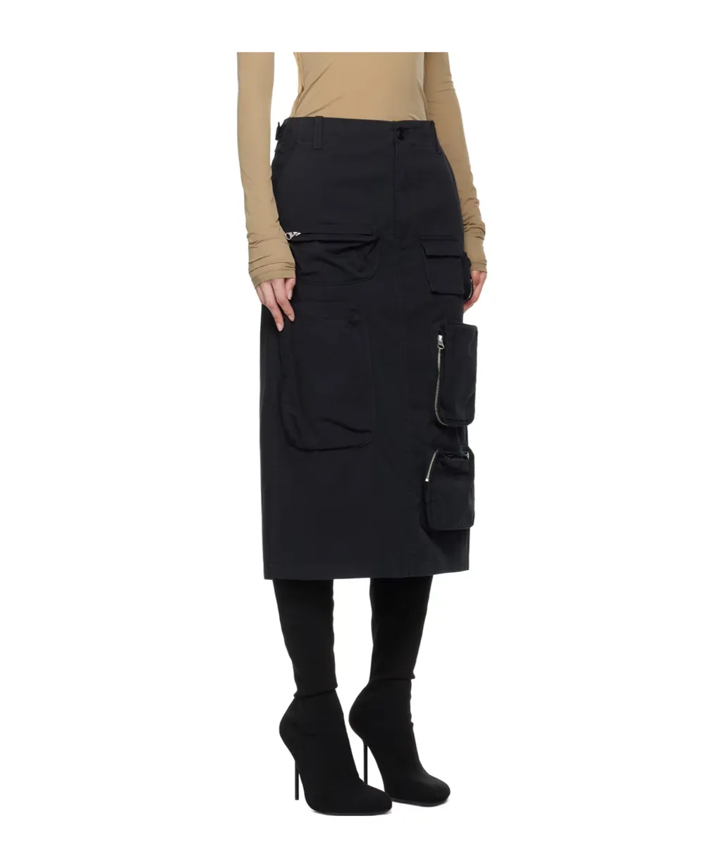 Single Stitch-Logo Midi Cargo Skirt