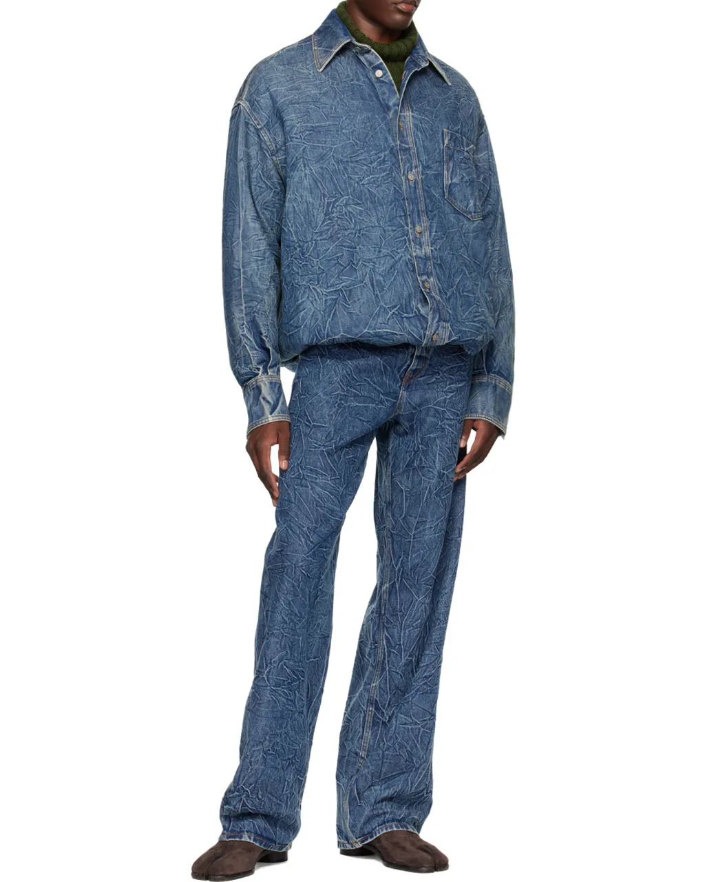 Pittsburgh Crease Button-Up Denim Shirt