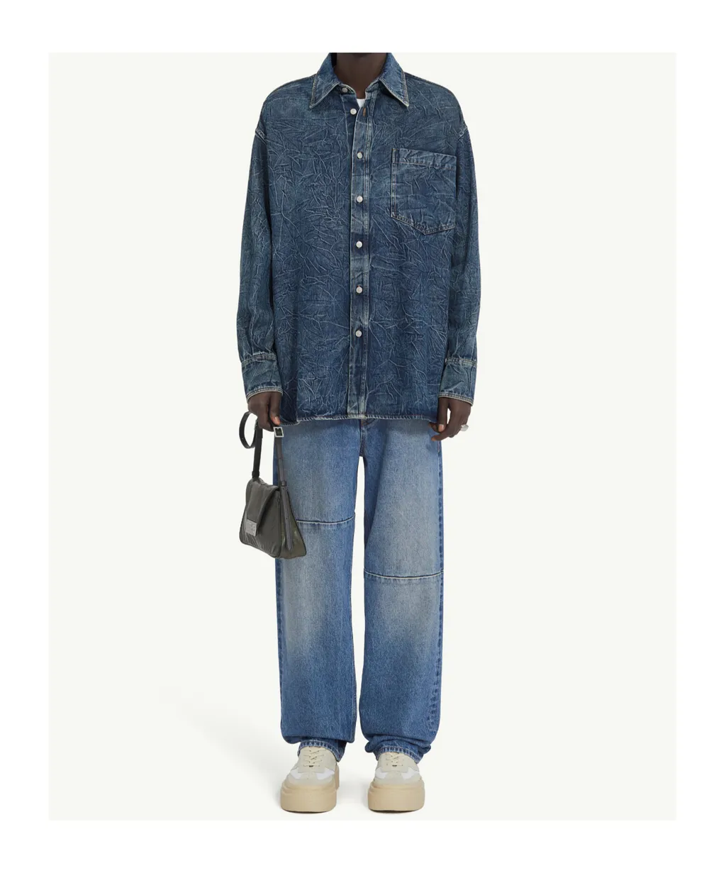 Pittsburgh Crease Button-Up Denim Shirt