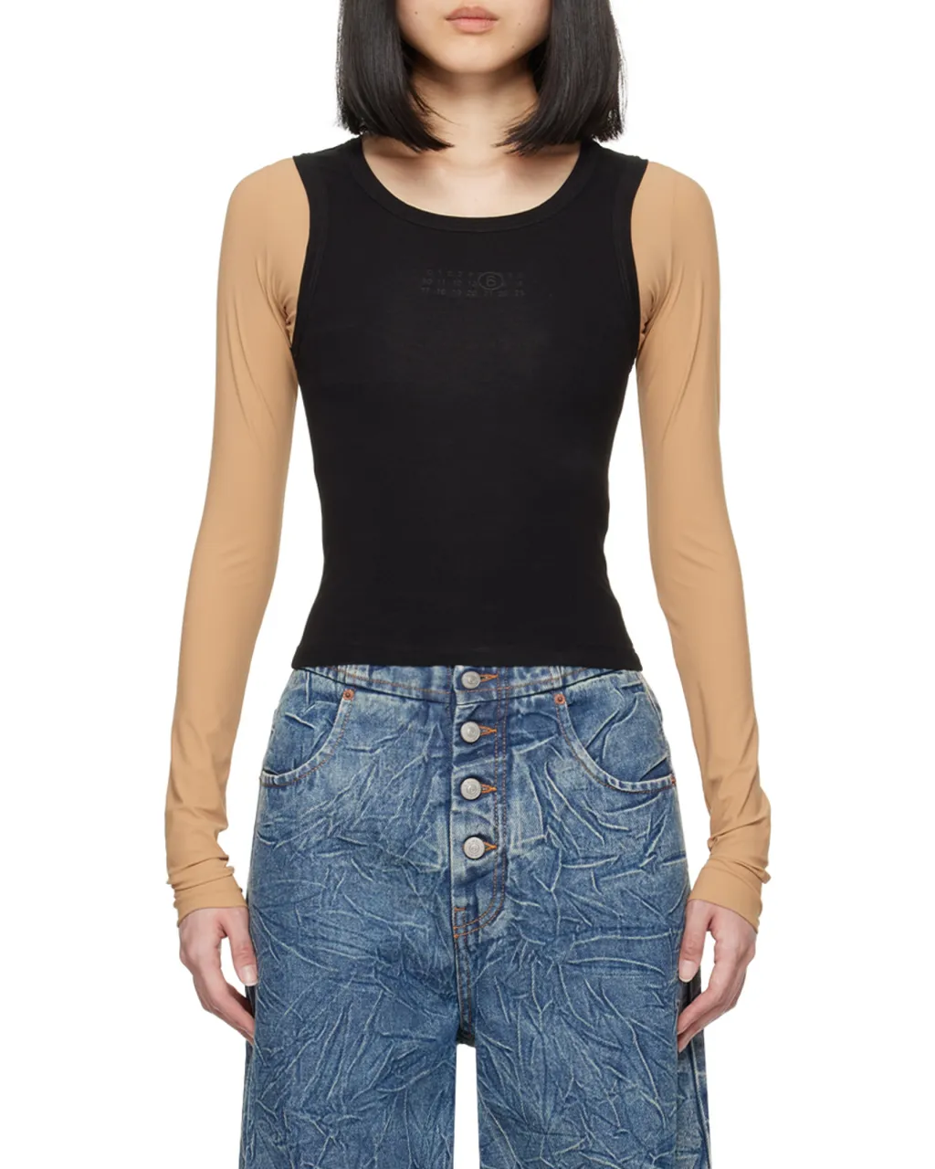Two-Toned Numbers-Motif Layered Top