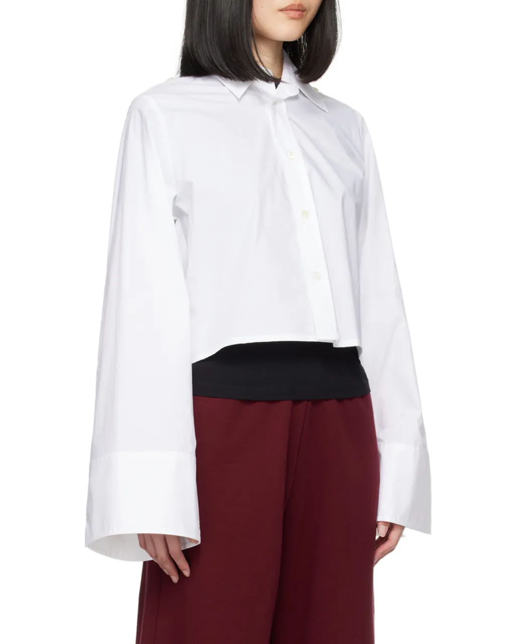 Wide-Sleeved Cropped Shirt
