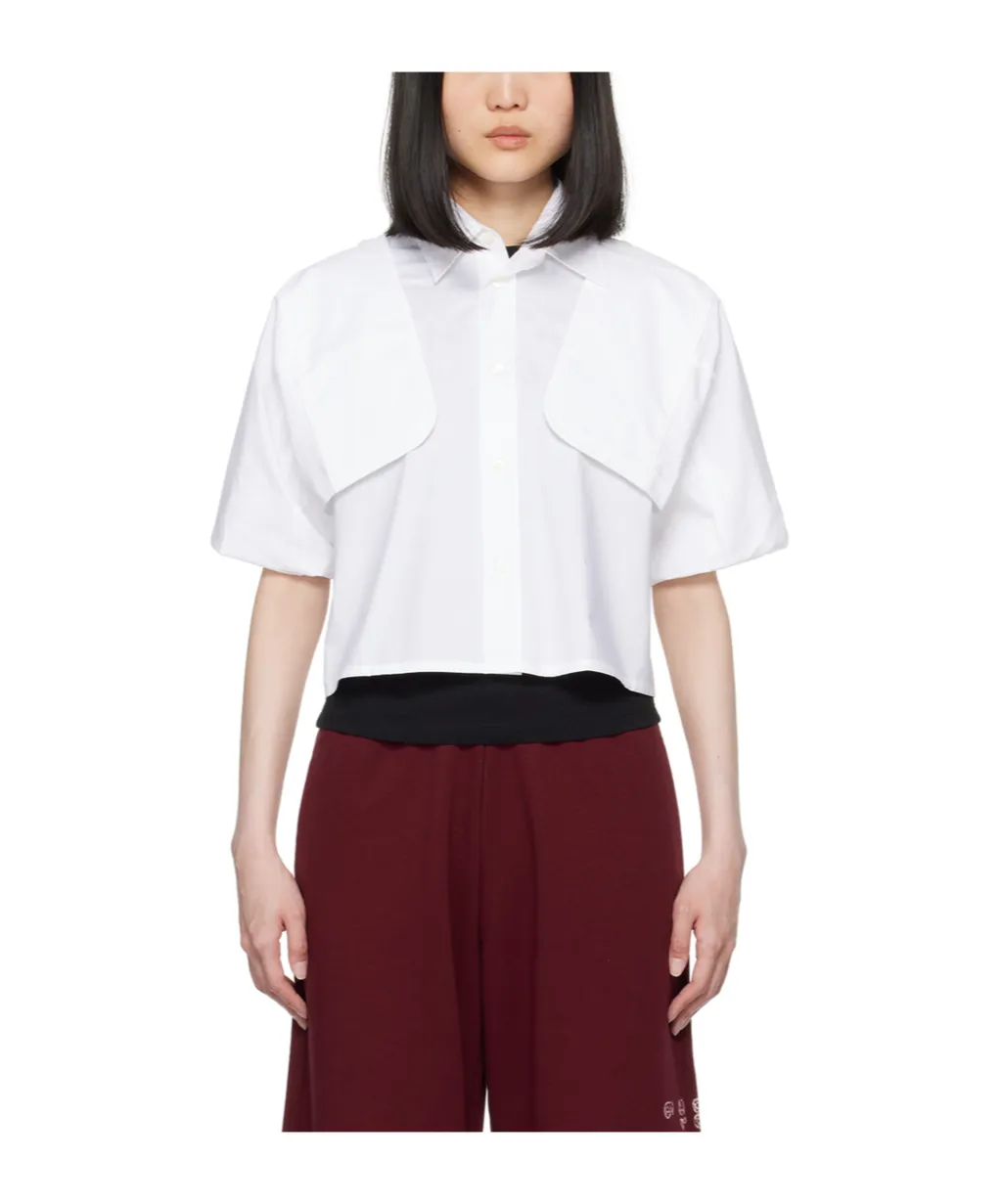 Wide-Sleeved Cropped Shirt