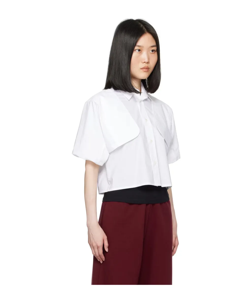 Wide-Sleeved Cropped Shirt