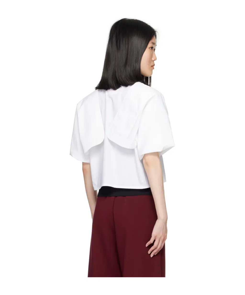 Wide-Sleeved Cropped Shirt