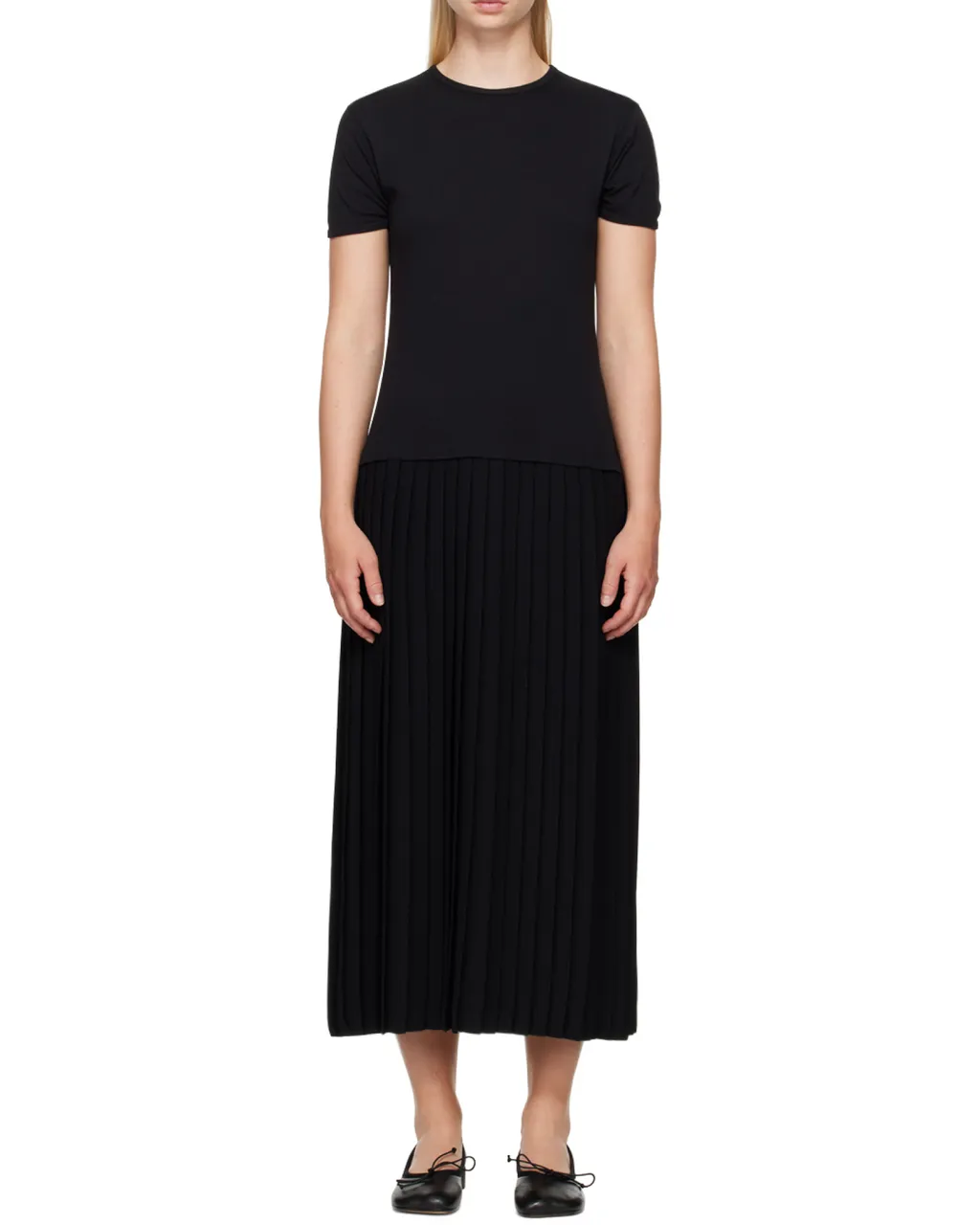 Pleated Maxi Jersey Dress