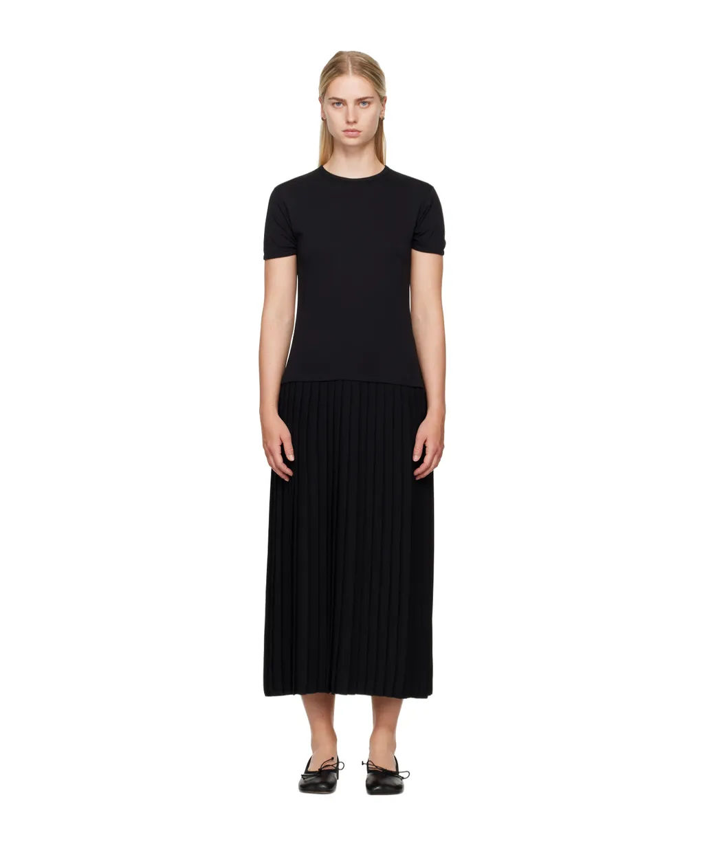 Pleated Maxi Jersey Dress