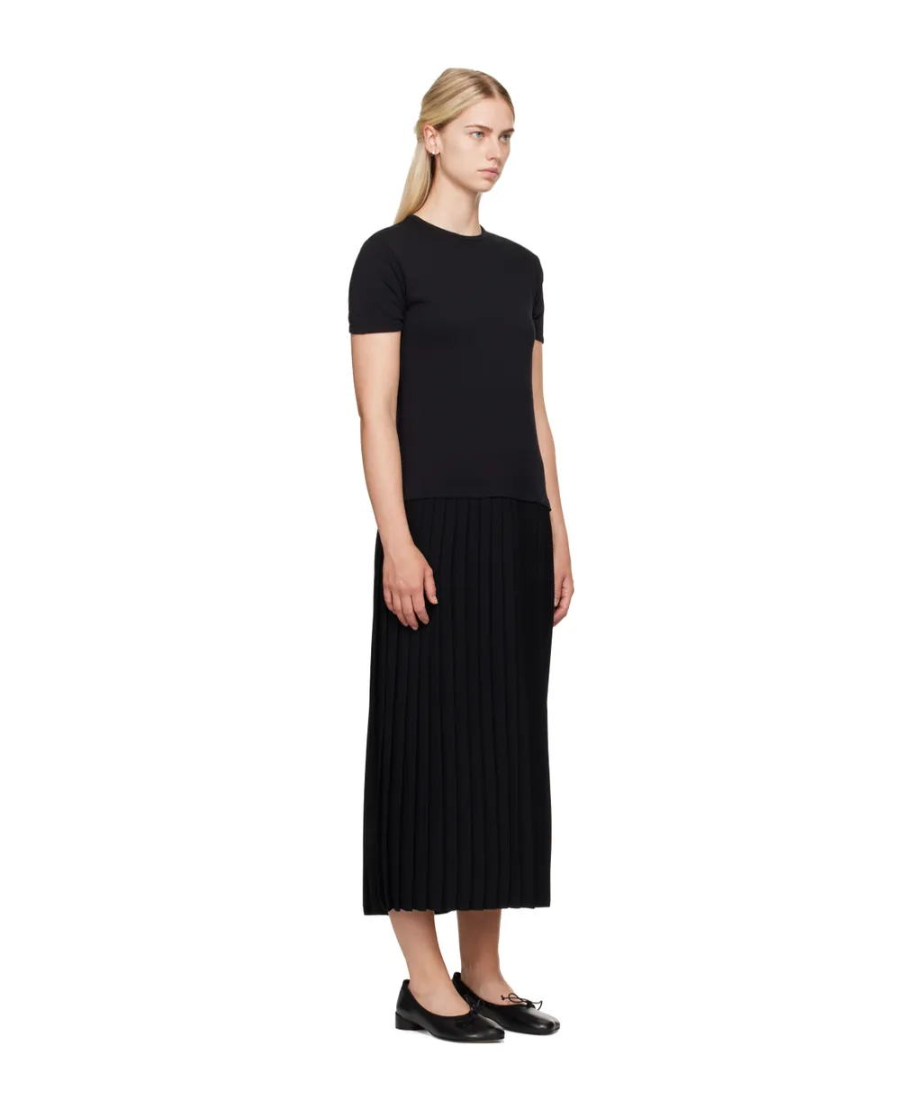 Pleated Maxi Jersey Dress