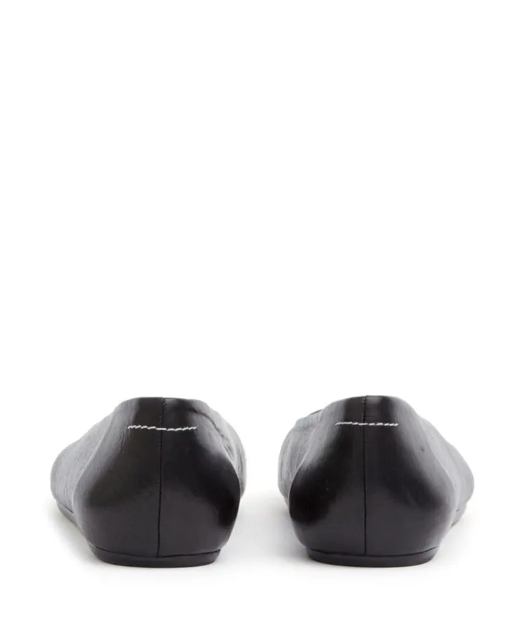 Stitch-Out Asymmetric Toe Ballerina Shoes