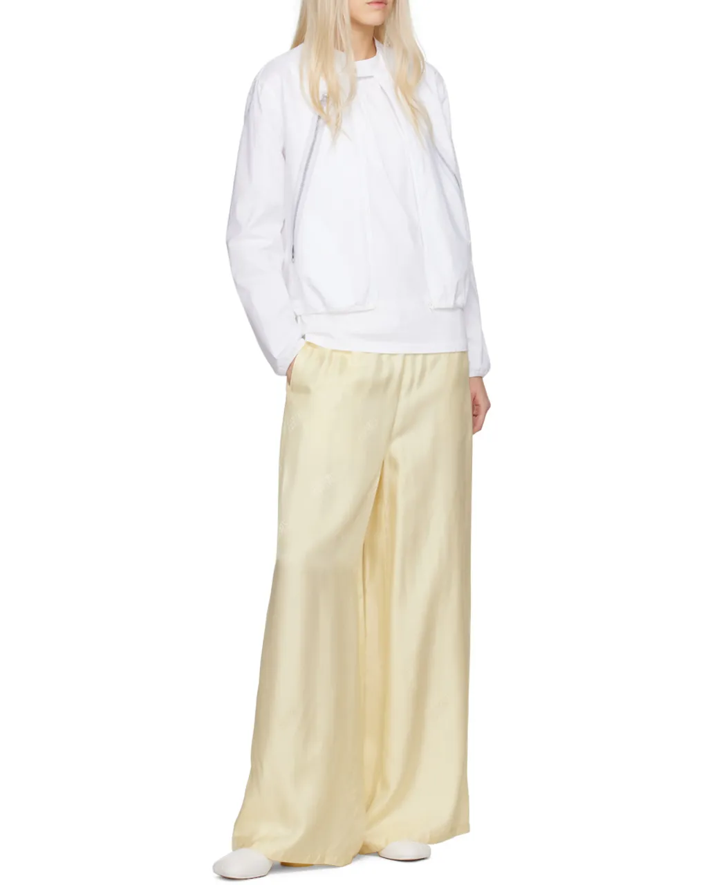 Numbers Motif Jacquard Wide Leg Trousers