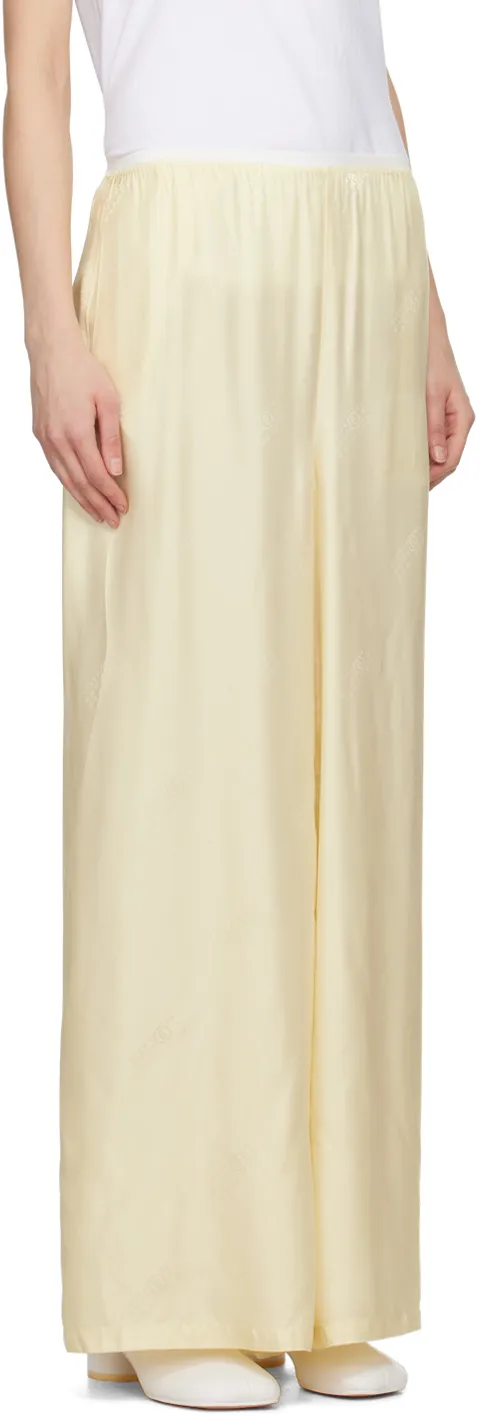 Numbers Motif Jacquard Wide Leg Trousers