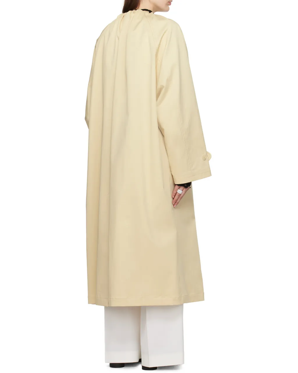 Gathered Neck Trench Coat