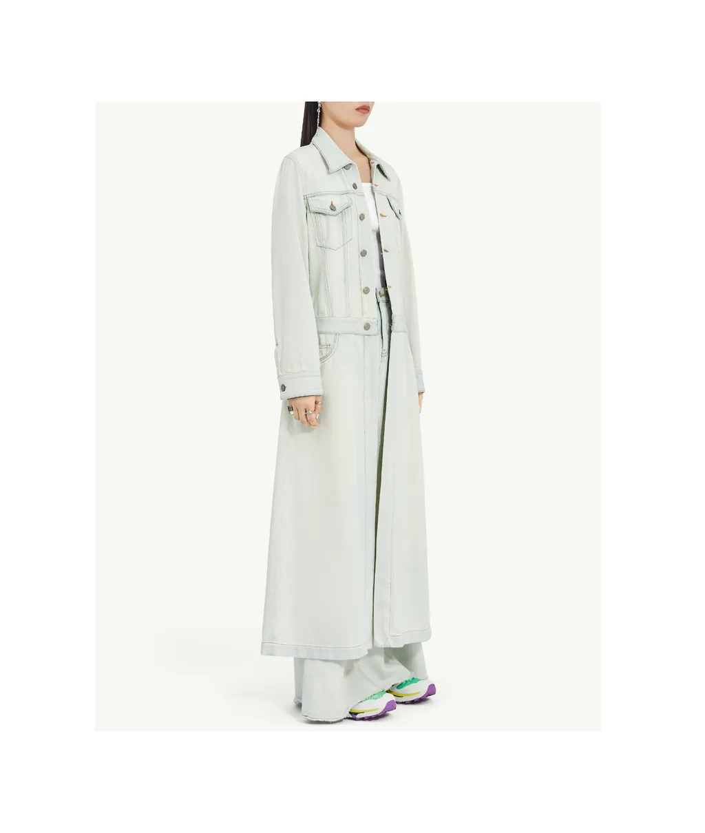 Denim Long-Sleeved Midi Dress