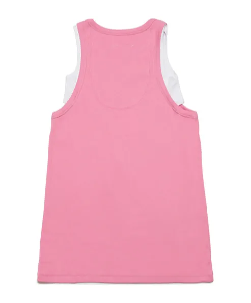 Logo Printed Double-Layered Sleeveless Dress