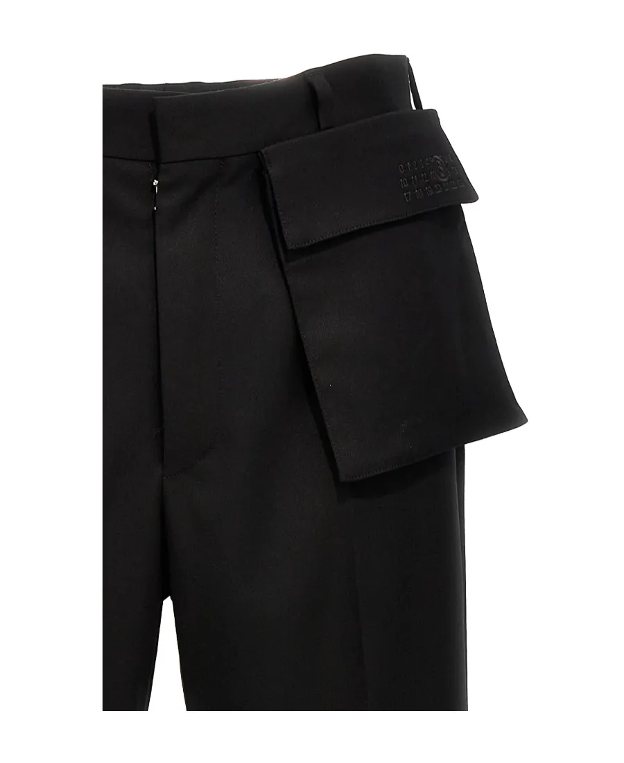 Logo-Embroidered Tailored Trousers