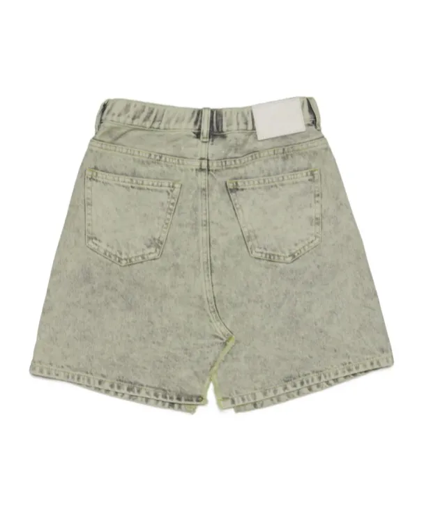 Mid-Rise Logo-Patch Denim Skirt