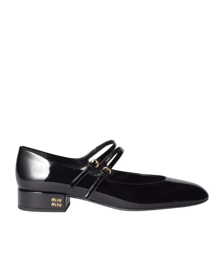 Patent Leather Slingback Pumps With Buckles