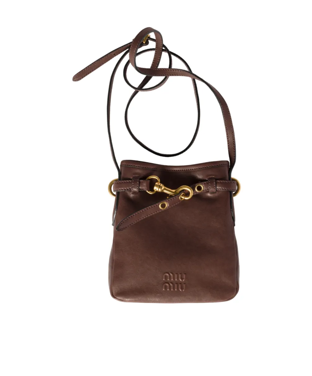 Embossed-Logo Leather Pouch