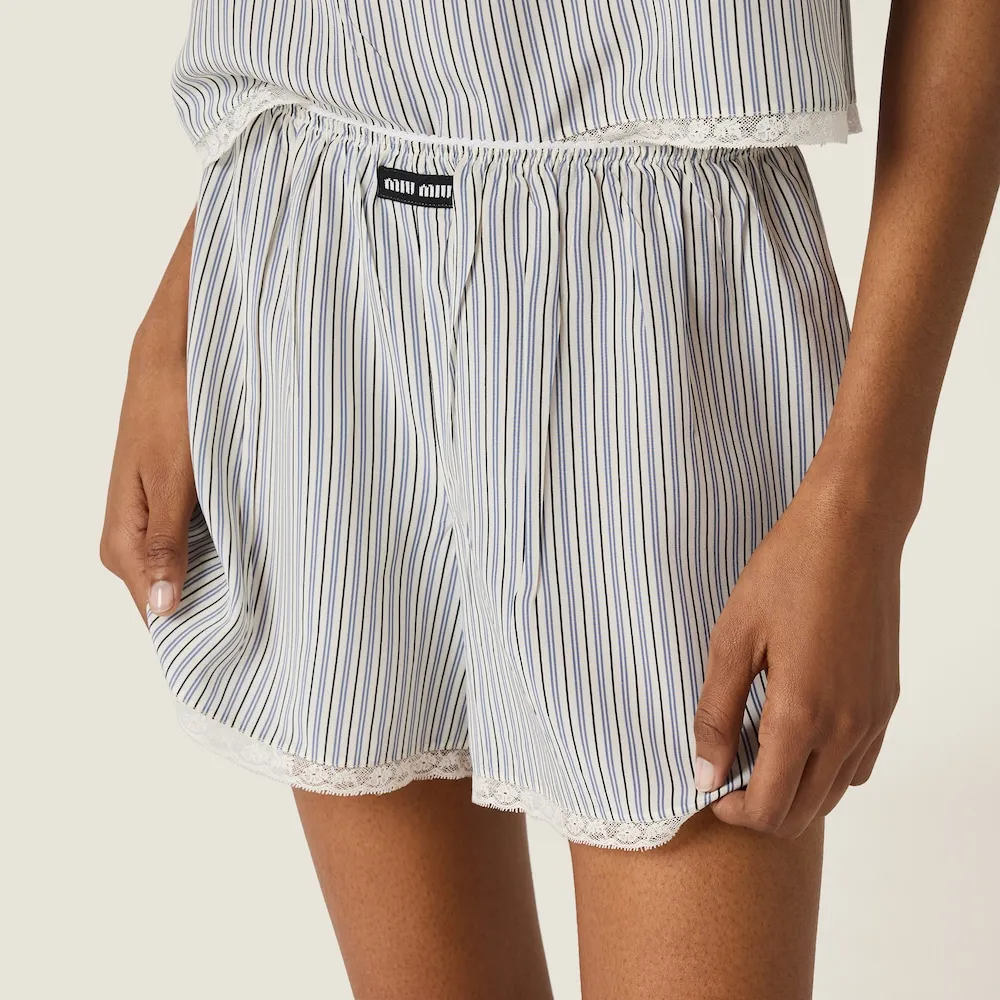 Logo-Patch Striped Shorts