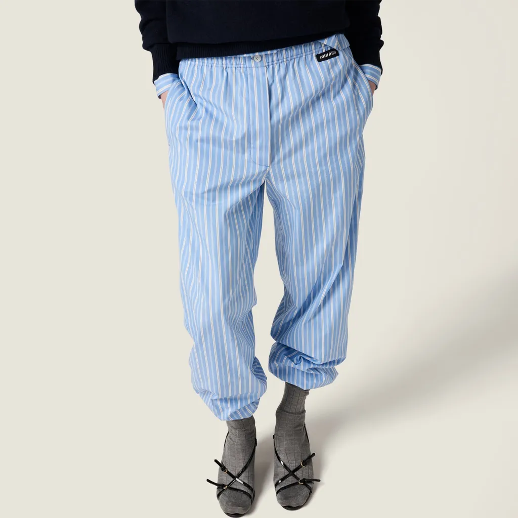 Striped Poplin Pajama Pants