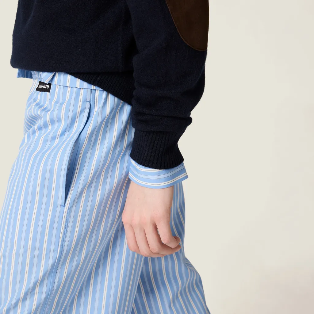 Striped Poplin Pajama Pants