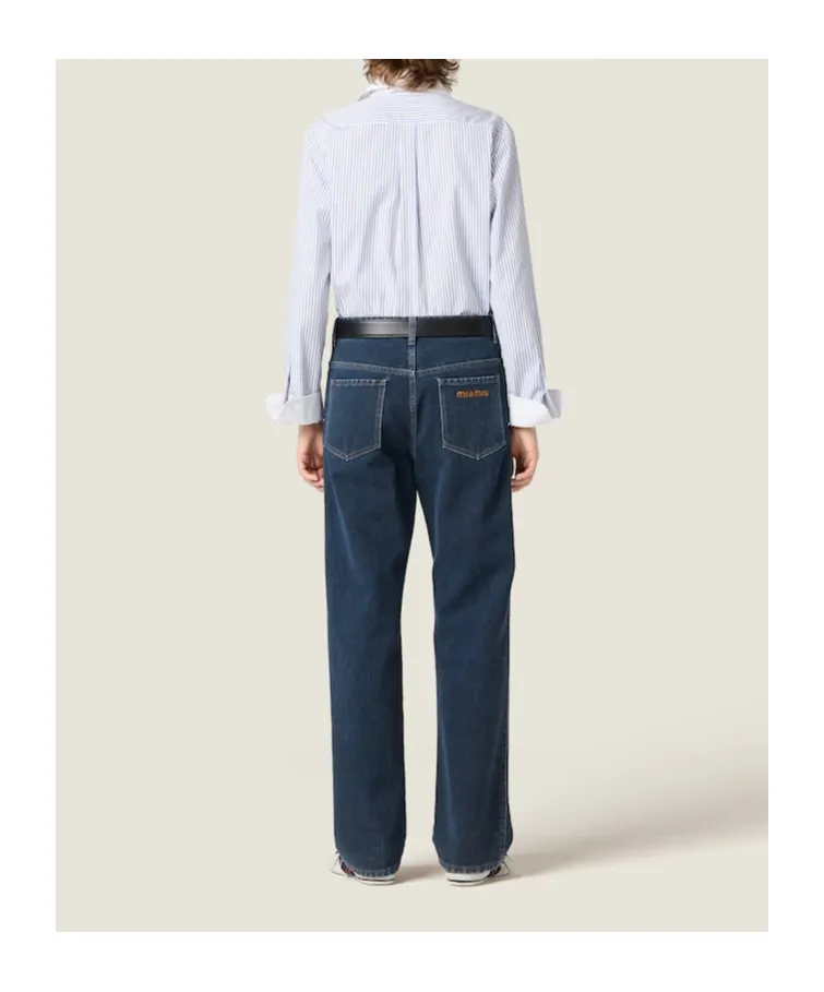 Flocked Denim Jeans