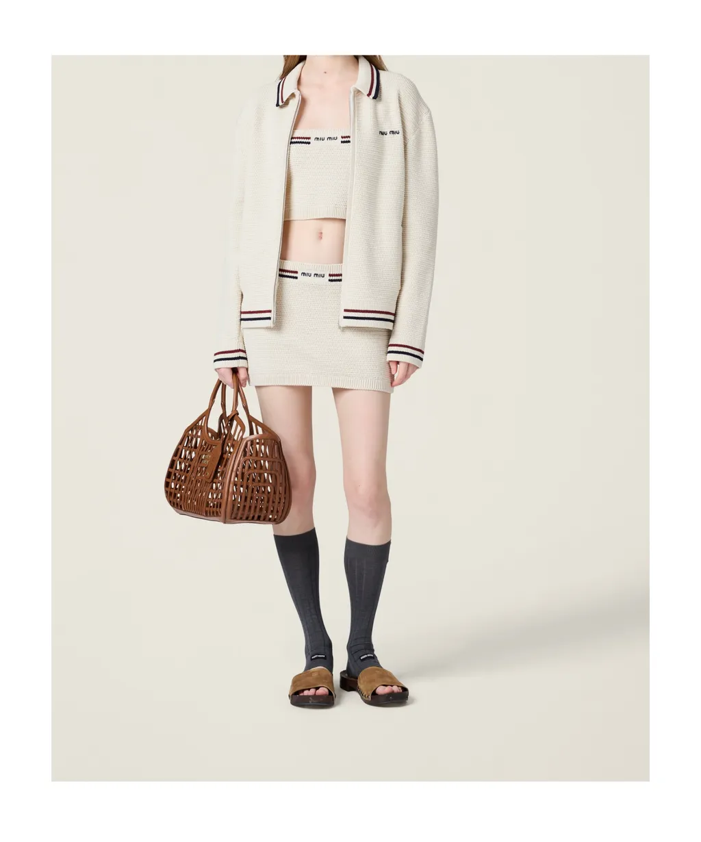 Cotton Knit Zipper Cardigan
