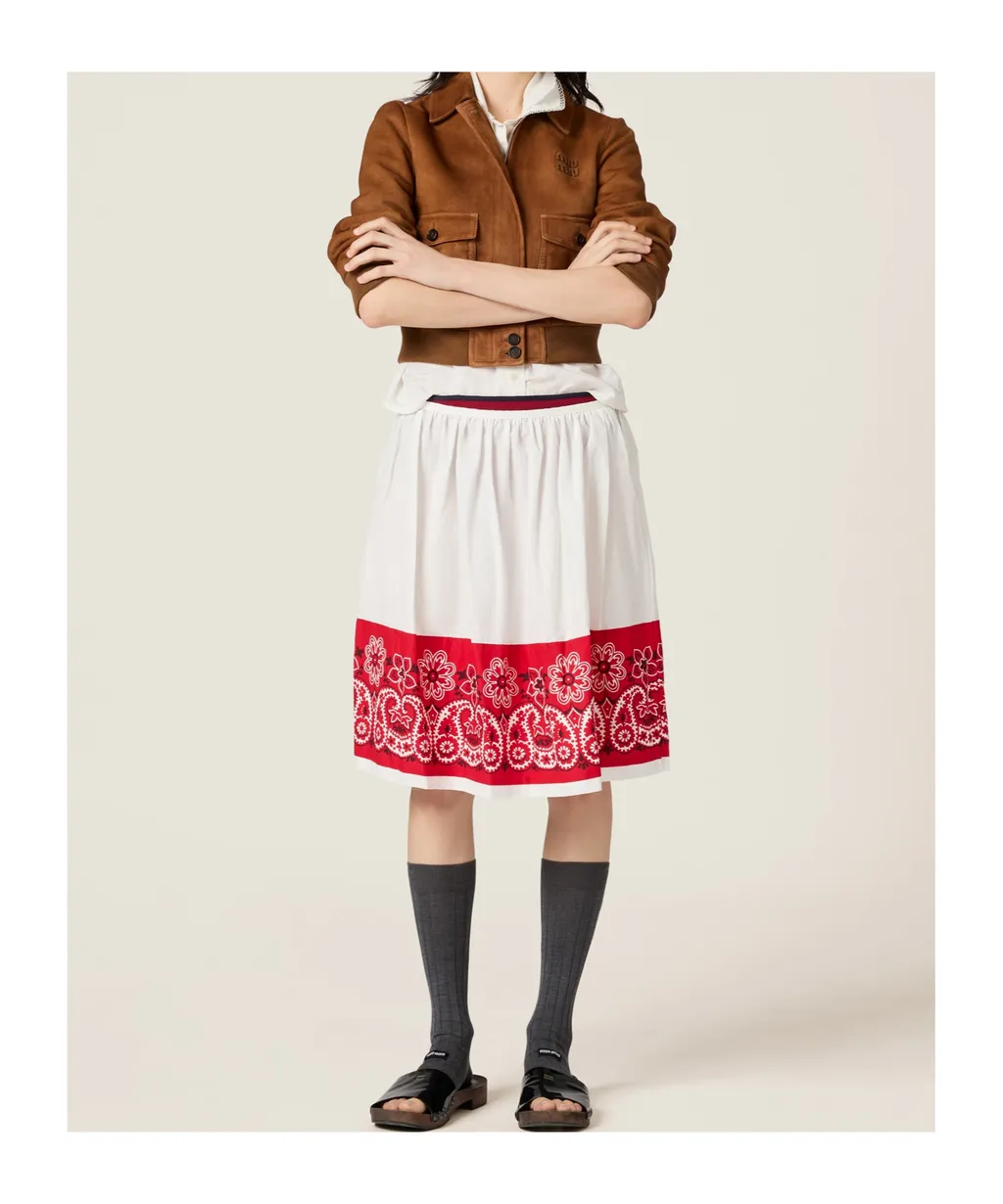 Two-Toned Poplin Skirt